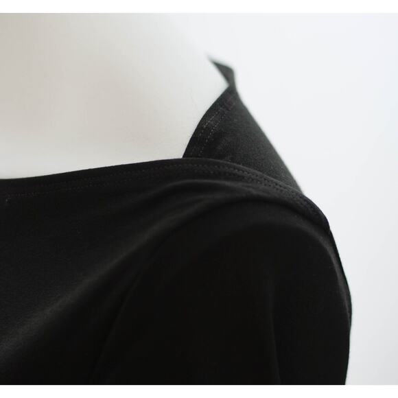 Eileen Fisher Dark Brown Long Sleeve Tuck Collar A-Line Dress Sz Petite M - Picture 3 of 4